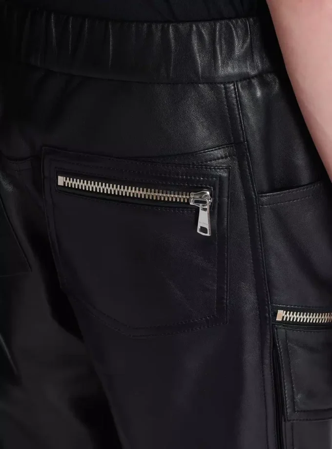 Cargo-Bermudashorts aus Leder