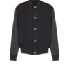 Collegejacke aus Grain-de-Poudre-Wolle und Satin Collegejacke aus Grain-de-Poudre-Wolle und Satin
