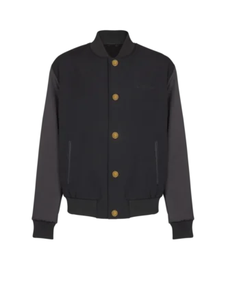 Collegejacke aus Grain-de-Poudre-Wolle und Satin