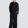 Collegejacke aus Grain-de-Poudre-Wolle und Satin Collegejacke aus Grain-de-Poudre-Wolle und Satin