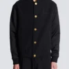 Collegejacke aus Grain-de-Poudre-Wolle und Satin Collegejacke aus Grain-de-Poudre-Wolle und Satin