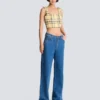 Crop-Top aus glitzerndem Tweed mit Karomuster Crop-Top aus glitzerndem Tweed mit Karomuster