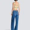 Crop-Top aus glitzerndem Tweed mit Karomuster Crop-Top aus glitzerndem Tweed mit Karomuster