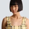 Crop-Top aus glitzerndem Tweed mit Karomuster Crop-Top aus glitzerndem Tweed mit Karomuster