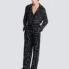 Crêpe-Hose mit Strass-Motiv „Constellation” Crêpe-Hose mit Strass-Motiv „Constellation”