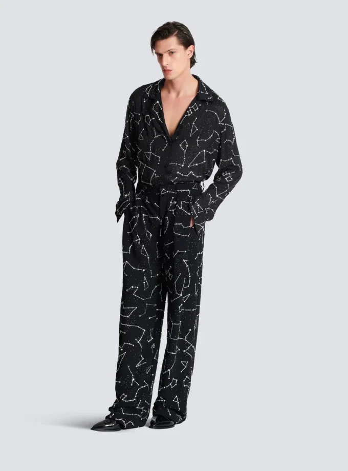 Crêpe-Hose mit Strass-Motiv „Constellation” Crêpe-Hose mit Strass-Motiv „Constellation”