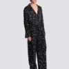 Crêpe-Hose mit Strass-Motiv „Constellation” Crêpe-Hose mit Strass-Motiv „Constellation”