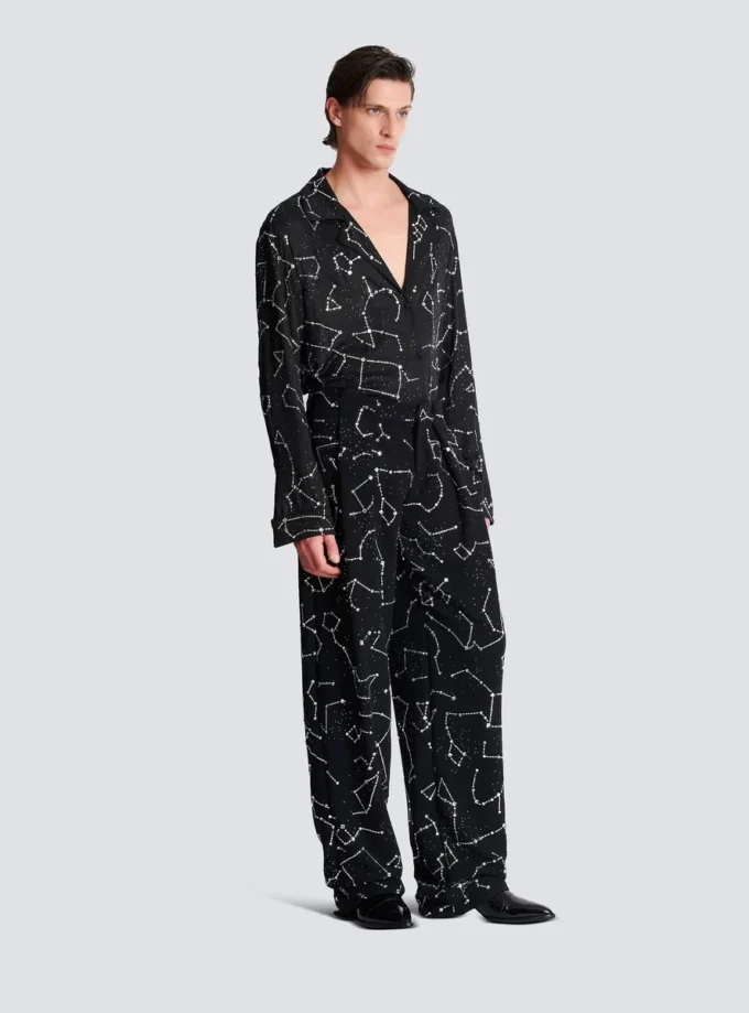 Crêpe-Hose mit Strass-Motiv „Constellation” Crêpe-Hose mit Strass-Motiv „Constellation”