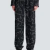 Crêpe-Hose mit Strass-Motiv „Constellation” Crêpe-Hose mit Strass-Motiv „Constellation”