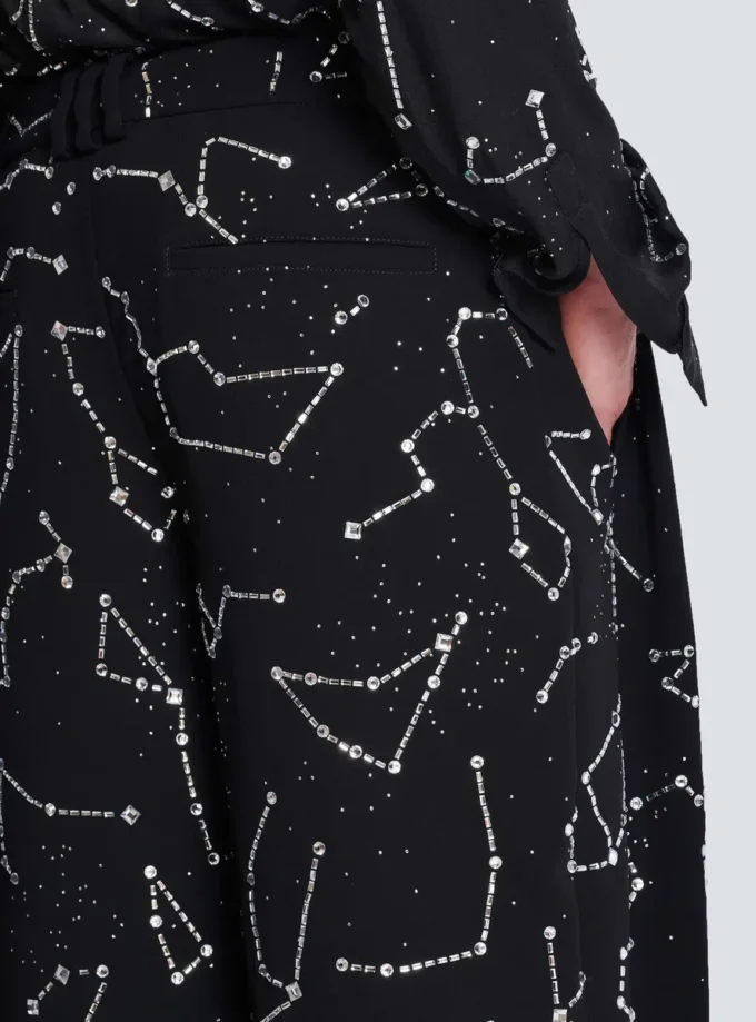 Crêpe-Hose mit Strass-Motiv „Constellation” Crêpe-Hose mit Strass-Motiv „Constellation”