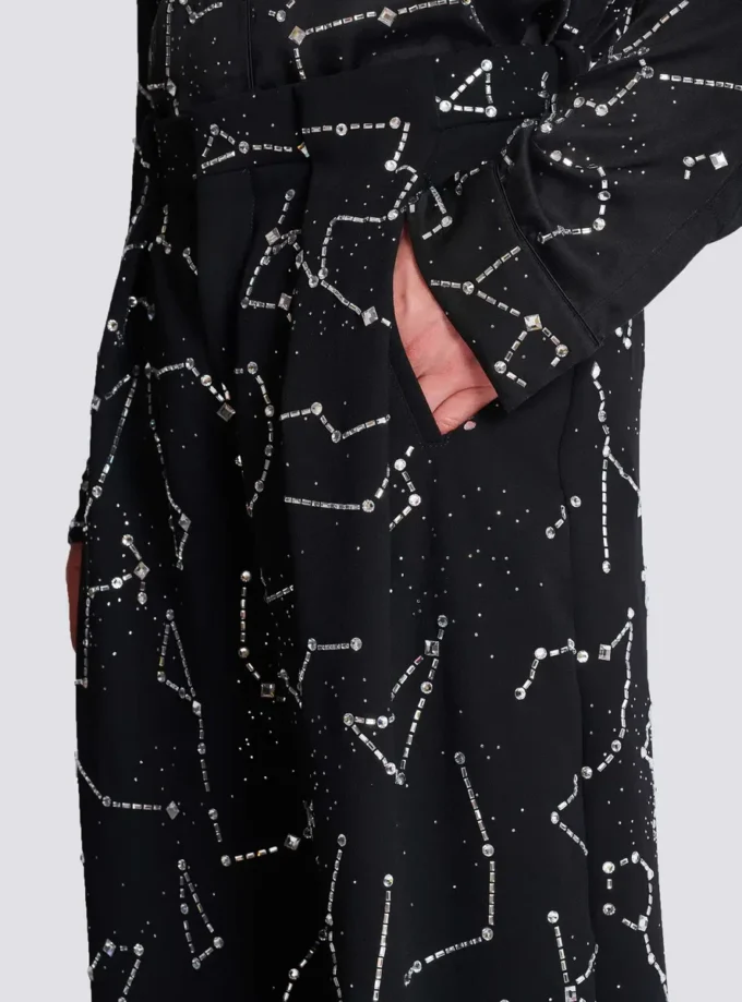 Crêpe-Hose mit Strass-Motiv „Constellation” Crêpe-Hose mit Strass-Motiv „Constellation”