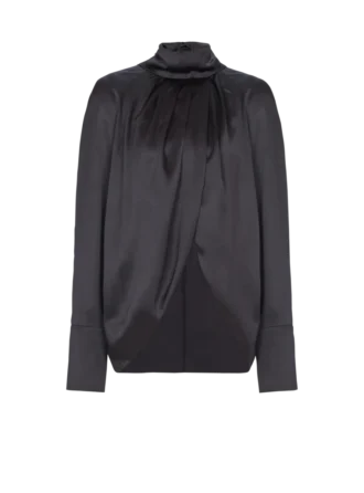 Drapierte Seidenbluse
