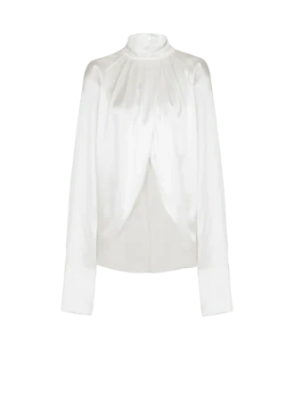 Drapierte Seidenbluse