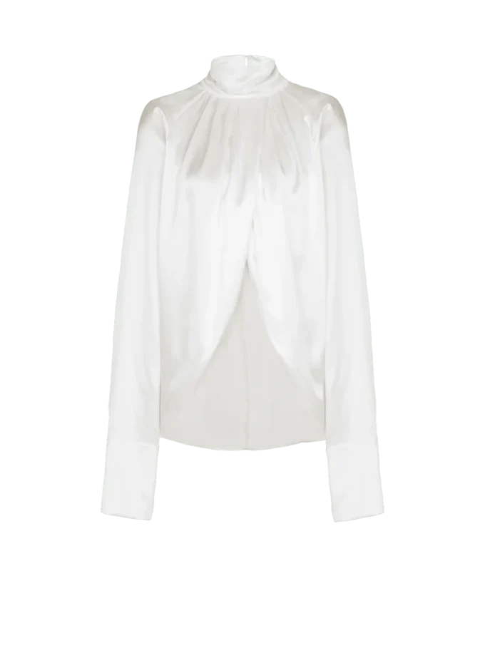 Drapierte Seidenbluse Drapierte Seidenbluse