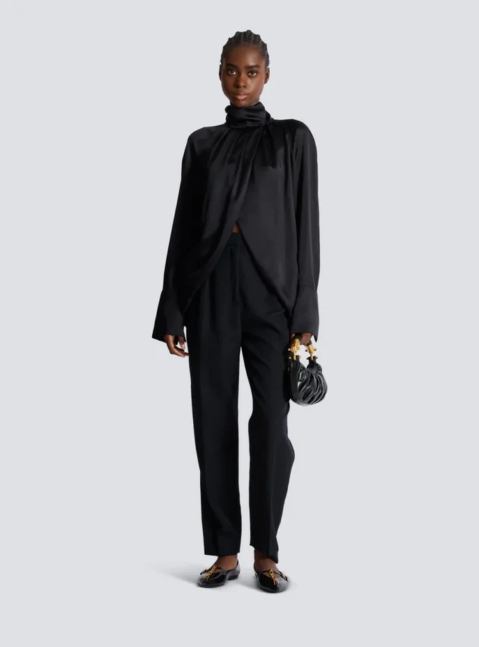 Drapierte Seidenbluse Drapierte Seidenbluse