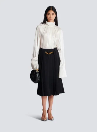 Drapierte Seidenbluse