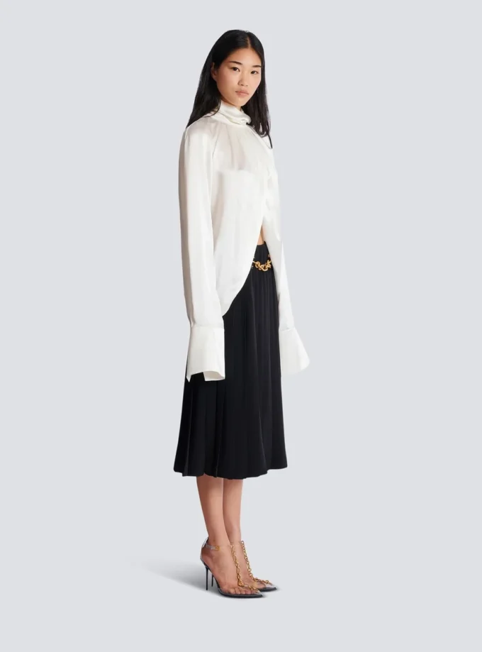 Drapierte Seidenbluse Drapierte Seidenbluse
