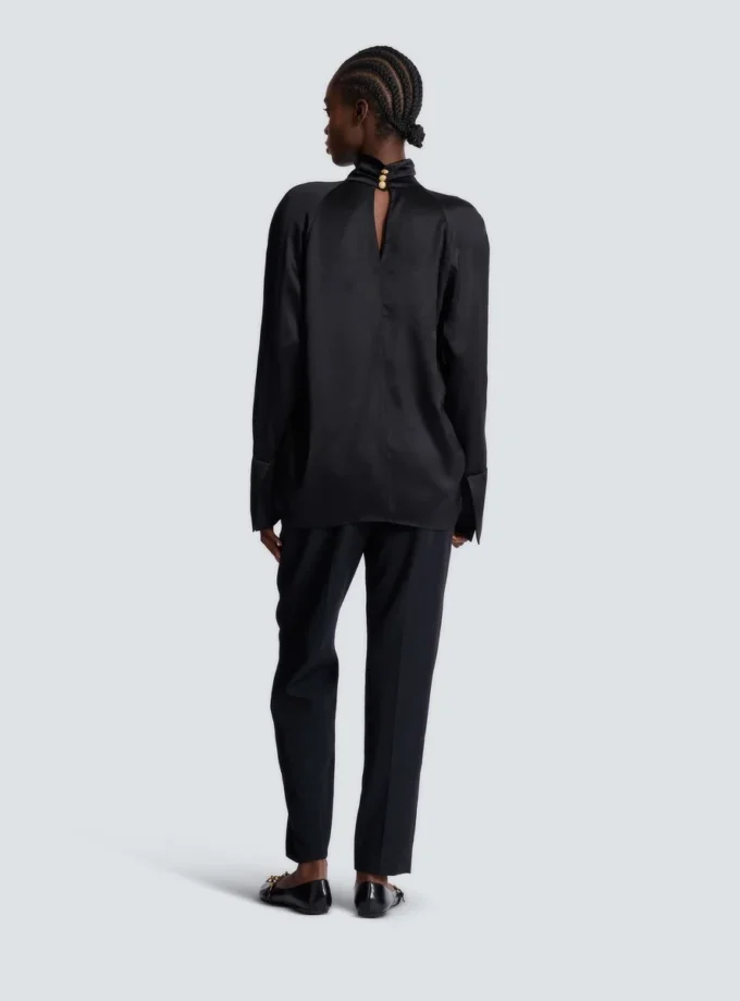 Drapierte Seidenbluse Drapierte Seidenbluse