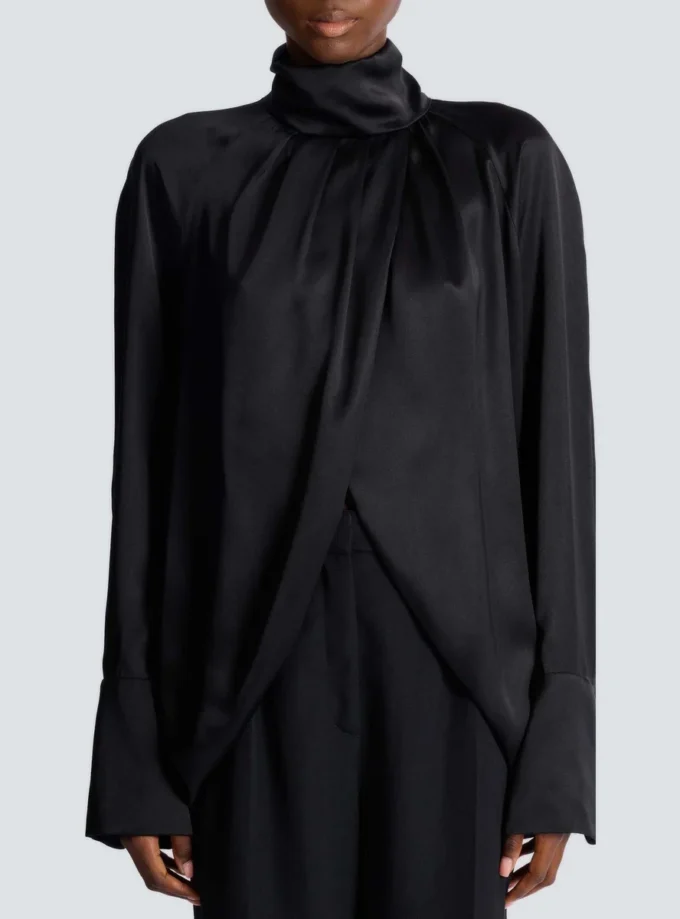Drapierte Seidenbluse Drapierte Seidenbluse