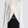 Drapierte Seidenbluse Drapierte Seidenbluse