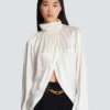 Drapierte Seidenbluse Drapierte Seidenbluse
