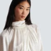 Drapierte Seidenbluse Drapierte Seidenbluse