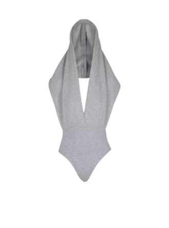 Drapierter Body mit Kapuze