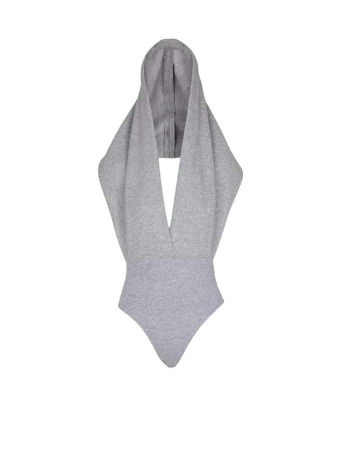 Drapierter Body mit Kapuze Drapierter Body mit Kapuze