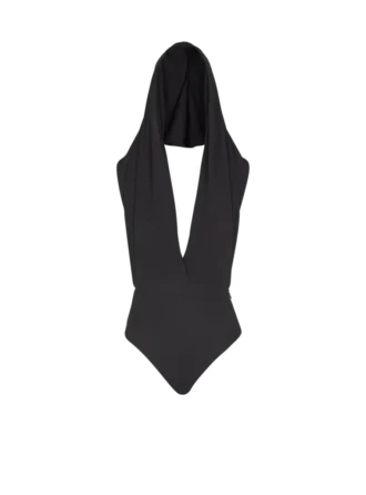 Drapierter Body mit Kapuze