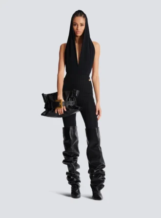 Drapierter Body mit Kapuze
