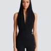 Drapierter Body mit Kapuze Drapierter Body mit Kapuze