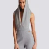 Drapierter Body mit Kapuze Drapierter Body mit Kapuze