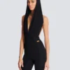 Drapierter Body mit Kapuze Drapierter Body mit Kapuze