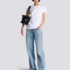 Drapiertes T-Shirt mit Knöpfen Drapiertes T-Shirt mit Knöpfen