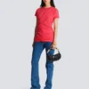 Drapiertes T-Shirt mit Knöpfen Drapiertes T-Shirt mit Knöpfen