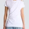 Drapiertes T-Shirt mit Knöpfen Drapiertes T-Shirt mit Knöpfen