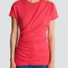 Drapiertes T-Shirt mit Knöpfen Drapiertes T-Shirt mit Knöpfen