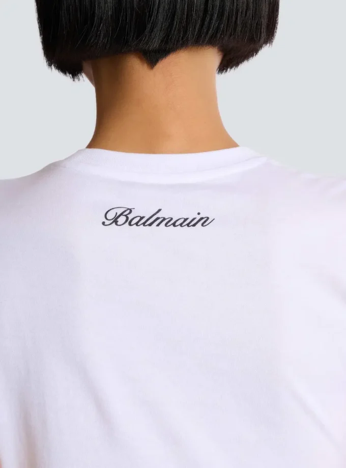 Drapiertes T-Shirt mit Knöpfen Drapiertes T-Shirt mit Knöpfen
