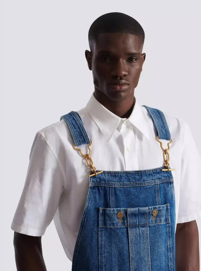 Dunkelblaue Jeanslatzhose Dunkelblaue Jeanslatzhose