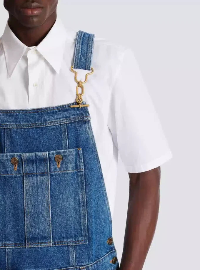 Dunkelblaue Jeanslatzhose Dunkelblaue Jeanslatzhose