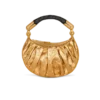 Ebene Mini-Tasche aus Lamé-Leder