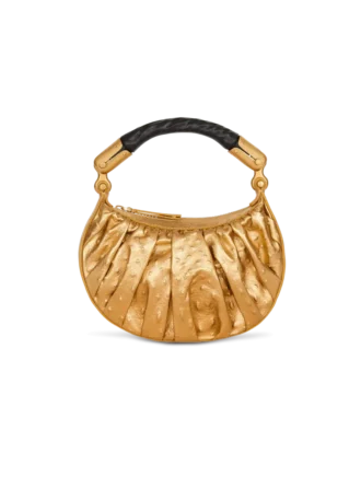 Ebene Mini-Tasche aus Lamé-Leder