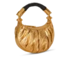 Ebene Mini-Tasche aus Lamé-Leder