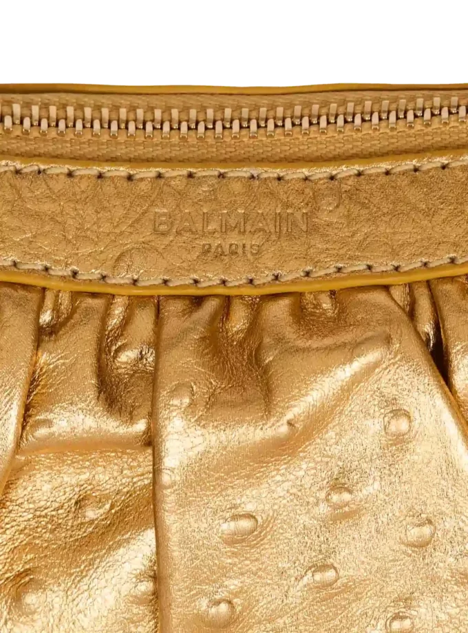 Ebene Mini-Tasche aus Lamé-Leder