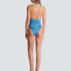 Einteiliger Badeanzug aus Denim Einteiliger Badeanzug aus Denim