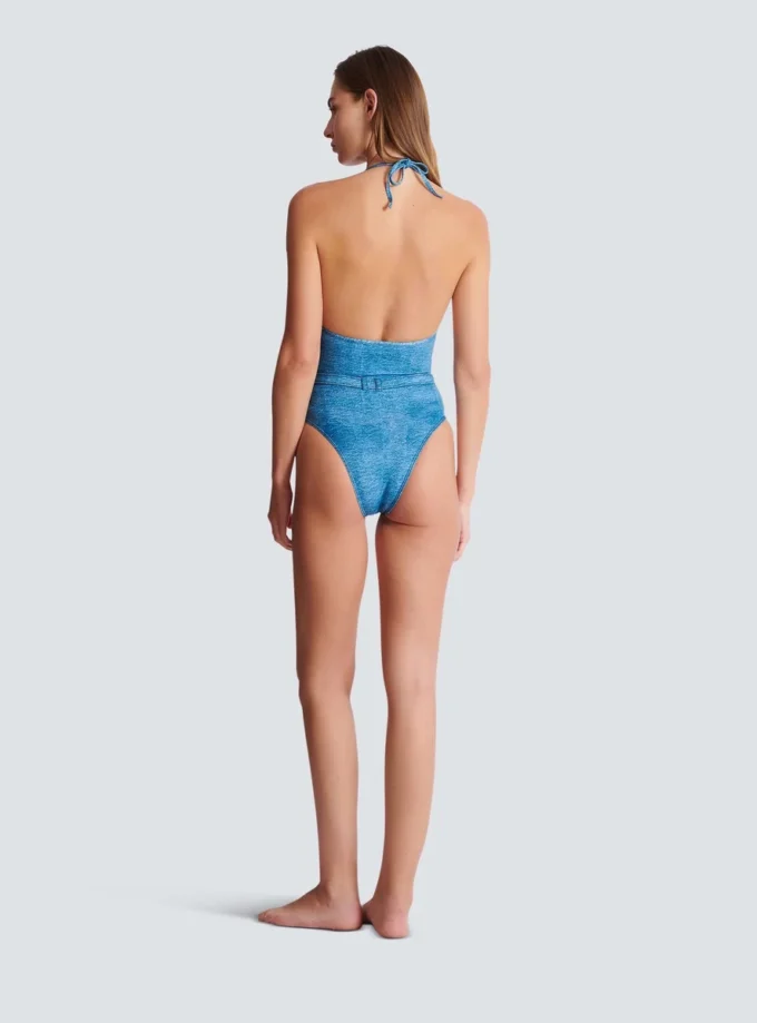 Einteiliger Badeanzug aus Denim Einteiliger Badeanzug aus Denim