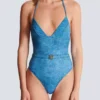 Einteiliger Badeanzug aus Denim Einteiliger Badeanzug aus Denim