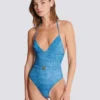 Einteiliger Badeanzug aus Denim Einteiliger Badeanzug aus Denim