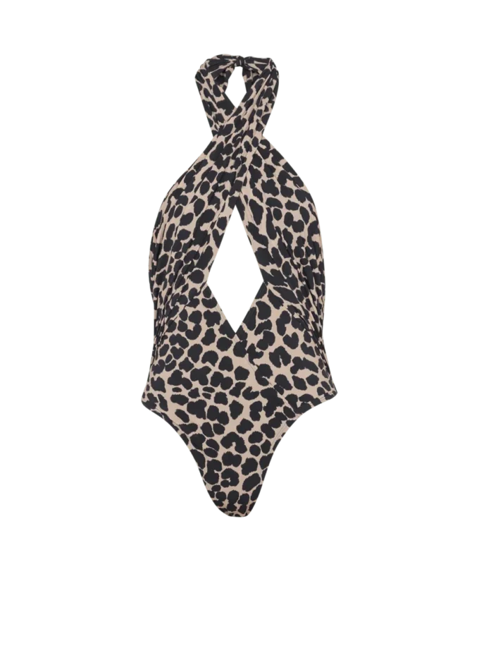 Einteiliger Badeanzug mit Leopardenmuster Einteiliger Badeanzug mit Leopardenmuster