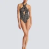Einteiliger Badeanzug mit Leopardenmuster Einteiliger Badeanzug mit Leopardenmuster